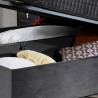Steffi 160x200cm lit box baza avec matelas  tissu gris velours