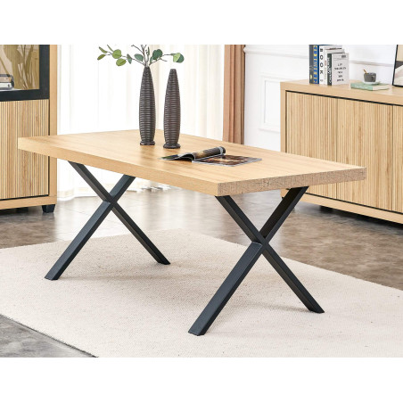 Nice table 180x90cm piétement  croisés en métal