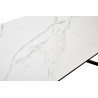 Table de séjour allongeable 160+40 x90cm n° 324 impression marbre blanc