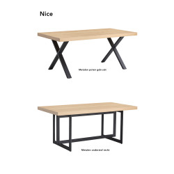 Nice table 180x90cm piétement en métal