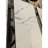 Table de séjour allongeable 160+40 x90cm n° 324 impression marbre blanc