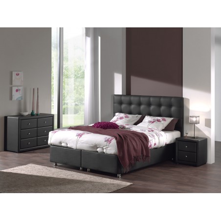 Hannover 160x200cm bedbox baza met matras  PU zwart