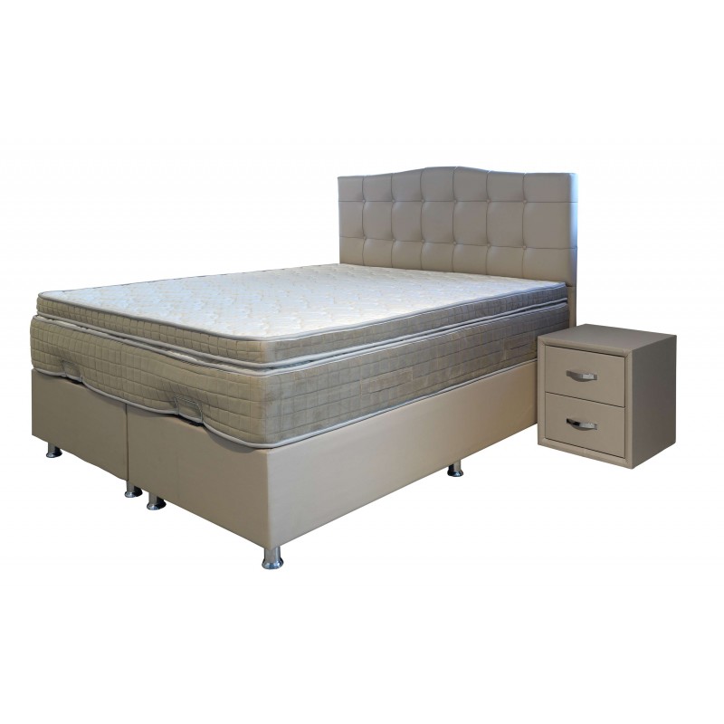 Keulen 160x200cm bedbox baza met matras  PU taupe